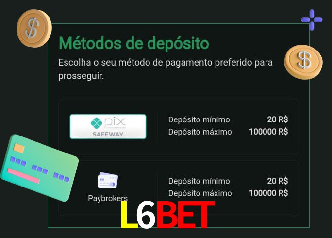 O cassino L6Bet oferece uma grande variedade de métodos de pagamento